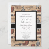 Pensioneringspartij voor een oude, ferroman kaart (Voorkant)