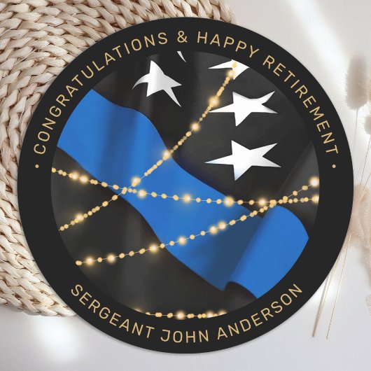 Pensioneringspartij voor politiefunctionarissen Th Ronde Sticker