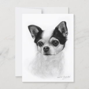 "Pensive" Award-winnende Chihuahua schilderij Briefkaart