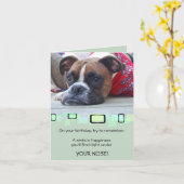 Pensive Brindle Boxer Kaart (Gele Bloem)