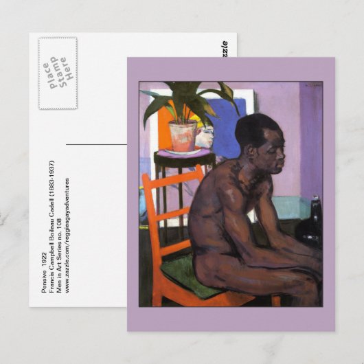 Pensive by Francis Cadell Fine Art Gay Briefkaart (Voorkant / Achterkant)