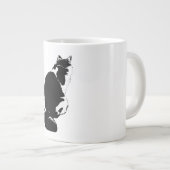Pensive Cat Back Uitzicht Ink Art Mok (Voorkant rechts)