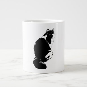 Pensive Cat Back Uitzicht Ink Art Mok