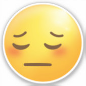 Pensive Face Emoji Sticker (Voorkant)