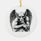 Pensive Gargoyle Keramisch Ornament (Voorkant)