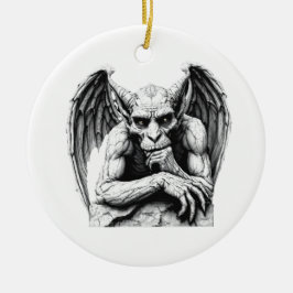 Pensive Gargoyle Keramisch Ornament