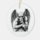Pensive Gargoyle Keramisch Ornament (Links)