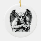 Pensive Gargoyle Keramisch Ornament (Achterkant)