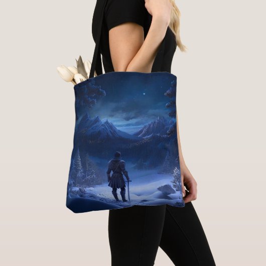 Pensive Knight of the Winter Wonderland Tote Bag (Dichtbij)