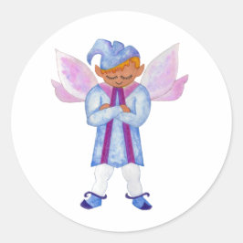 Pensive Lichtblauwe Elf Sticker