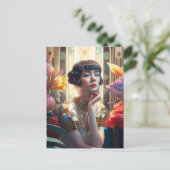 Pensive muuse briefkaart (Staand voorkant)