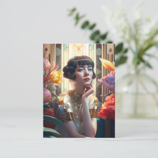 Pensive muuse briefkaart (Staand voorkant)