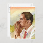 Pensive Obama Briefkaart (Voorkant / Achterkant)