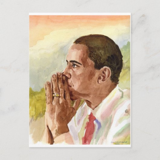 Pensive Obama Briefkaart (Voorkant)
