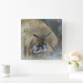 Pensive Pekingese Vierkante Klok (Huis)