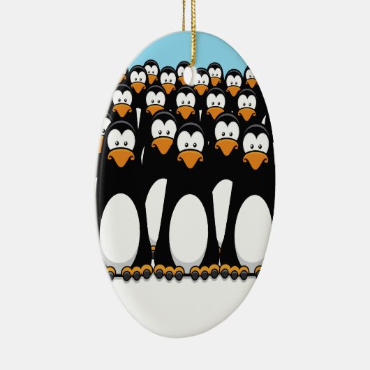 Pensive Penguin Army Keramisch Ornament (Rechts)