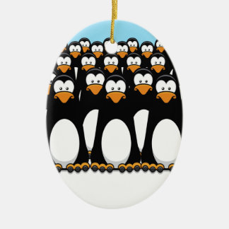 Pensive Penguin Army Keramisch Ornament