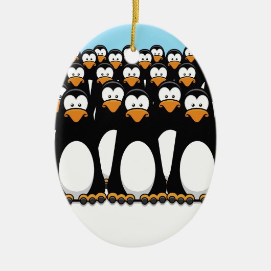 Pensive Penguin Army Keramisch Ornament (Voorkant)