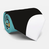 Pensive Penguin | Blauwgroen blauw Stropdas (Opgerold)