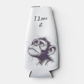 "Pensive primate bier fles koeler" Flesjeskoeler (Voorkant)