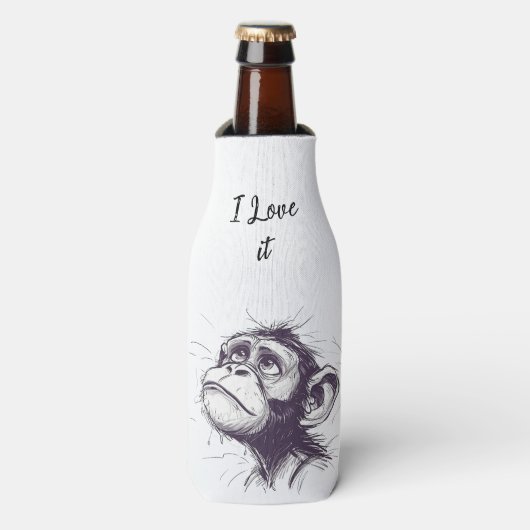 "Pensive primate bier fles koeler" Flesjeskoeler (Fles Voorkant)