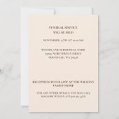 Pensive Seagulls & Sand Funeral Bereavement Kaart (Achterkant)