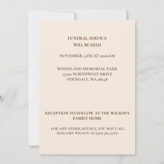 Pensive Seagulls & Sand Funeral Bereavement Kaart (Achterkant)