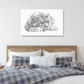 Pensive Snow Leopard door S. Ledneva-Schukina G008 Canvas Afdruk (Insitu (Slaapkamer))