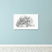 Pensive Snow Leopard door S. Ledneva-Schukina G008 Canvas Afdruk (Insitu (Houten vloer))