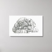 Pensive Snow Leopard door S. Ledneva-Schukina G008 Canvas Afdruk (Voorkant)