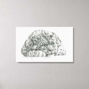 Pensive Snow Leopard door S. Ledneva-Schukina G008 Canvas Afdruk