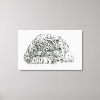 Pensive Snow Leopard door S. Ledneva-Schukina G008 Canvas Afdruk