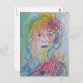 Pensive Woman Briefkaart (Voorkant / Achterkant)