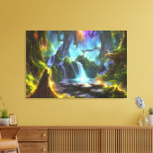 Pensive Woman | Kleurrijke Natuur | Fantasy Canvas Afdruk (Insitu (Woonkamer))