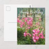 Penstemon Bloementuin bloem Happy Birthday Briefkaart (Voorkant / Achterkant)