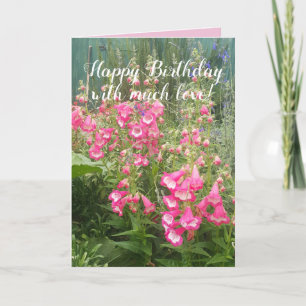 Penstemon Flower Garden floral Happy Birthday Kaar Kaart