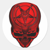 penta-schedel ronde sticker (Voorkant)