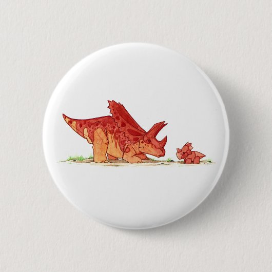Pentaceratops en Speelgoed Ronde Button 5,7 Cm (Voorkant)