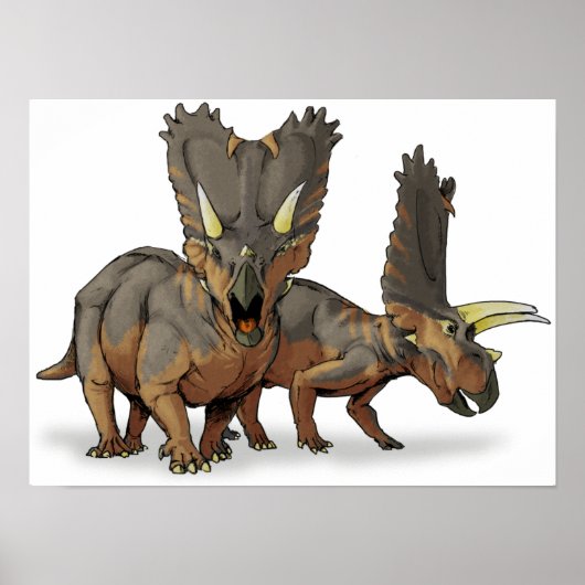 Pentaceratops - Late Cretacous Dinosaur Poster (Voorkant)