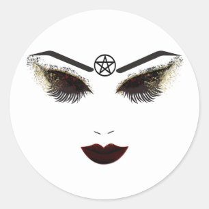 Pentacle Beauty Face Lashes & Dark Lips Makeup Ronde Sticker
