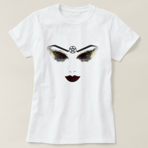 Pentacle Beauty Face Lashes & Dark Lips Makeup T-shirt