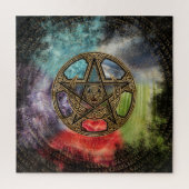 Pentacle Elemental Triskelion Moon Ornament Legpuzzel (Verticaal)