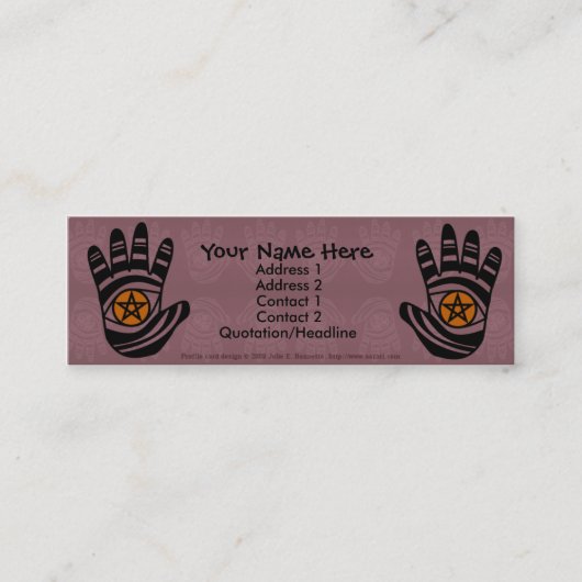Pentacle-handenprofielkaart Mini Visitekaartje (Voorkant)