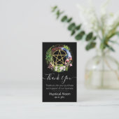 Pentacle Natuur Wreaters Flowers Boho Black Busine Visitekaartje (Staand voorkant)