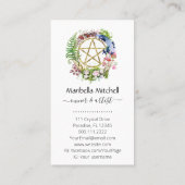 Pentacle Natuur Wreath Flowers Boho Visitekaartje (Achterkant)