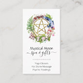 Pentacle Natuur Wreath Flowers Boho Visitekaartje (Voorkant)