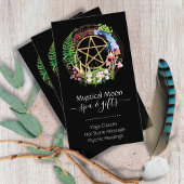 Pentacle Natuur Wreator Flowers Boho Black Visitekaartje