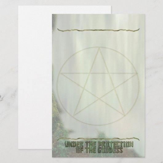 Pentacle, onder bescherming van de godin briefpapier (Voorkant / Achterkant)