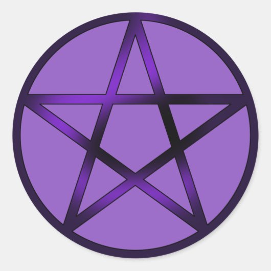 Pentacle - Paars Ronde Sticker (Voorkant)
