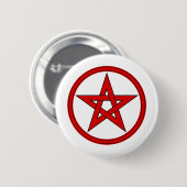 Pentacle rood en zwart ronde button 5,7 cm (Voorkant /achterkant)